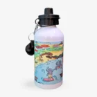 Botella metálica con ilustraciones de la playa y costa de Punta del Este