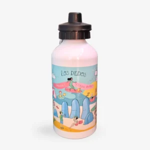 Botella metálica Punta del Este con ilustración de Los Dedos de Playa Brava